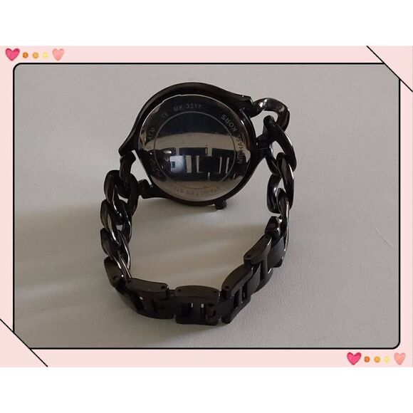 MICHAEL KORS MK-3317 Women's Black & Gold Slim Runway Watch - Picture 4 of 8